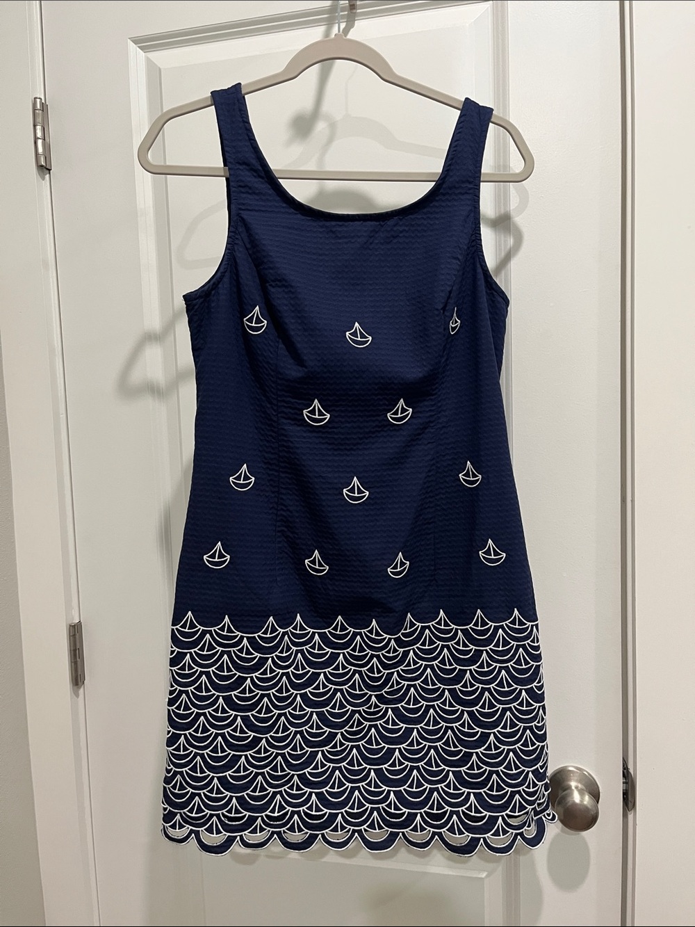 Lilly Pulitzer Navy & White Boat Embroidered Mini Dress